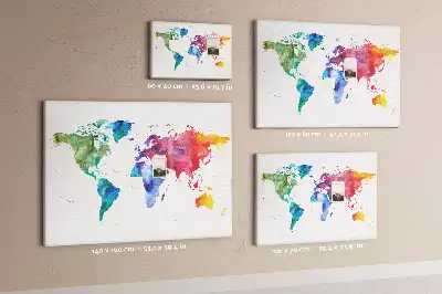 Akvarell világtérkép parafatábla