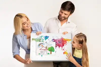 Akvarell világtérkép parafatábla