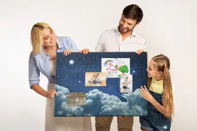 Éjszakai égbolt mintás fali parafa üzenőtábla