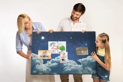 Éjszakai égbolt mintás fali parafa üzenőtábla