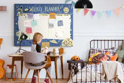 Fali parafa üzenőtábla kozmikus heti tervező mintával