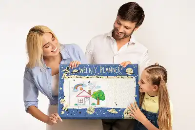 Fali parafa üzenőtábla kozmikus heti tervező mintával