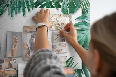 Parafa üzenőtábla zöld levelek szafari természet mintával