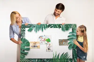 Parafa üzenőtábla zöld levelek szafari természet mintával
