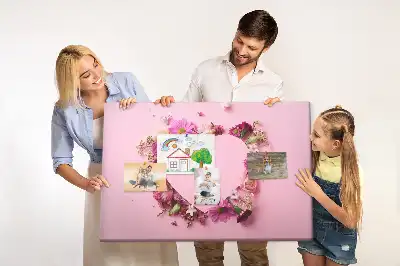 Virágmintás szív alakú parafatábla