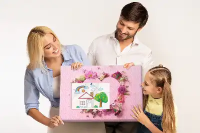 Virágmintás szív alakú parafatábla