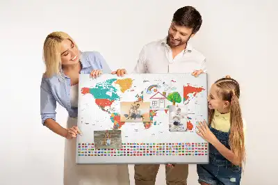 Parafa üzenőtábla színes világtérkép mintával