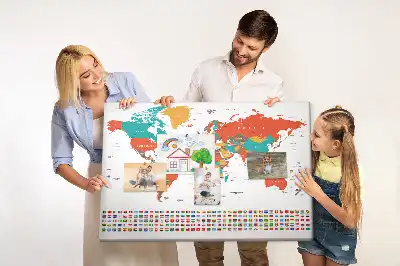 Parafa üzenőtábla színes világtérkép mintával