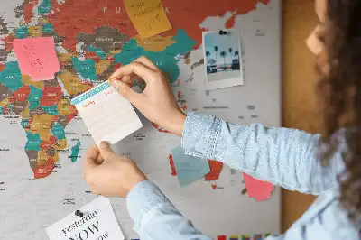 Parafa üzenőtábla színes világtérkép mintával