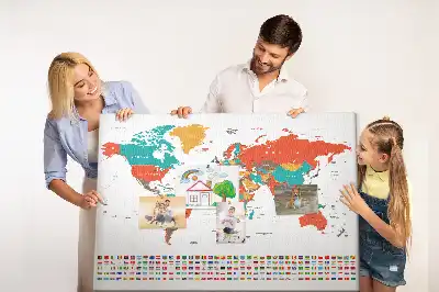 Parafa üzenőtábla színes világtérkép mintával