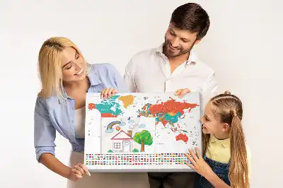 Parafa üzenőtábla színes világtérkép mintával