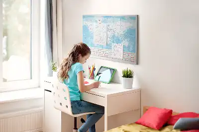 Kontinenstérkép illusztráció parafatáblán