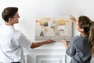 Világtérkép mintás fali parafa üzenőtábla