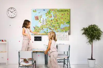 Parafa világtérkép üzenőtábla zászlókkal