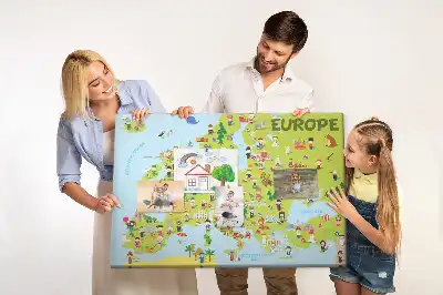 Parafa világtérkép üzenőtábla zászlókkal