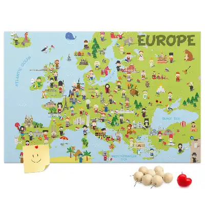 Parafa világtérkép üzenőtábla zászlókkal