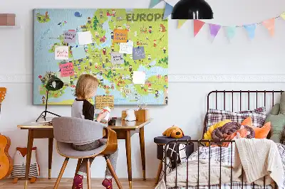 Parafa világtérkép üzenőtábla zászlókkal