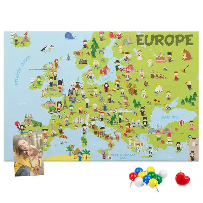 Parafa világtérkép üzenőtábla zászlókkal