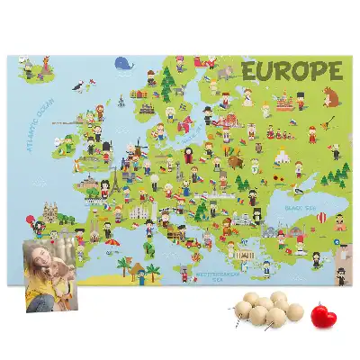 Parafa világtérkép üzenőtábla zászlókkal