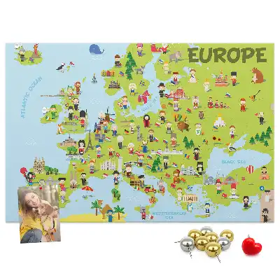 Parafa világtérkép üzenőtábla zászlókkal