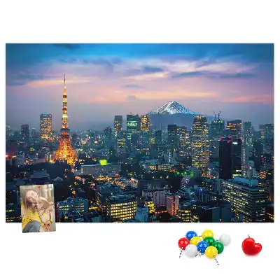 Város éjszaka parafatábla