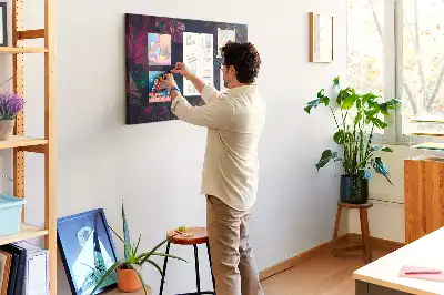 Egzotikus virágok mintás fali parafa üzenőtábla