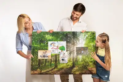 Erdő napkelte mintás fali parafa üzenőtábla