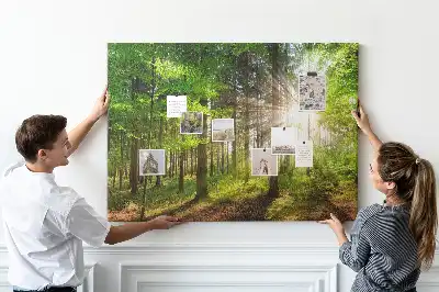 Erdő napkelte mintás fali parafa üzenőtábla