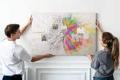 Kreatív elme grafikás parafa üzenőtábla