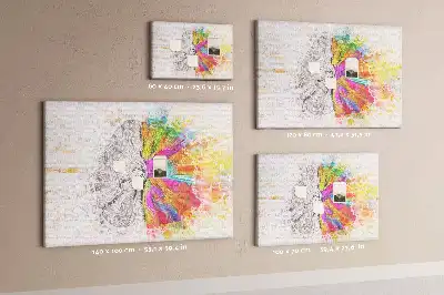 Kreatív elme grafikás parafa üzenőtábla