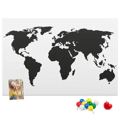 Parafatábla sötét körvonalas kontinensekkel