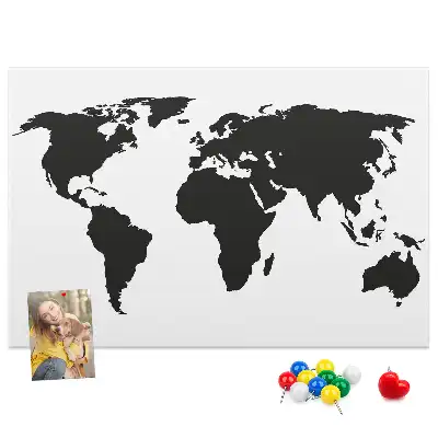Parafatábla sötét körvonalas kontinensekkel