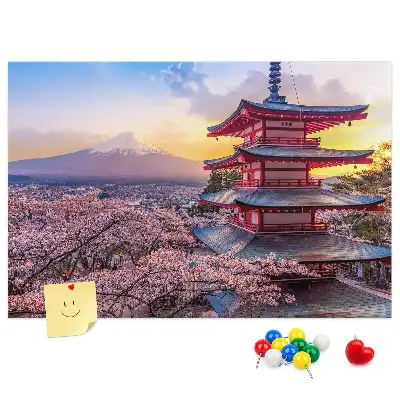 Japán építészet mintás fali parafa üzenőtábla