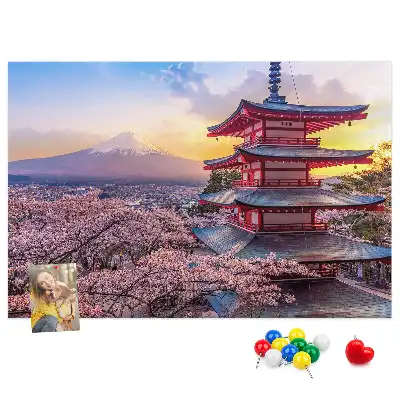 Japán építészet mintás fali parafa üzenőtábla