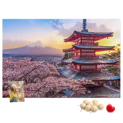 Japán építészet mintás fali parafa üzenőtábla
