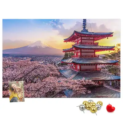 Japán építészet mintás fali parafa üzenőtábla