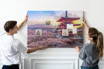 Japán építészet mintás fali parafa üzenőtábla