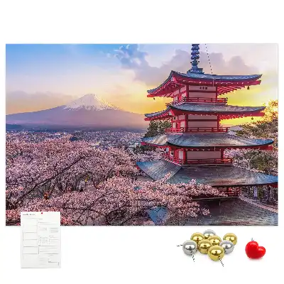 Japán építészet mintás fali parafa üzenőtábla