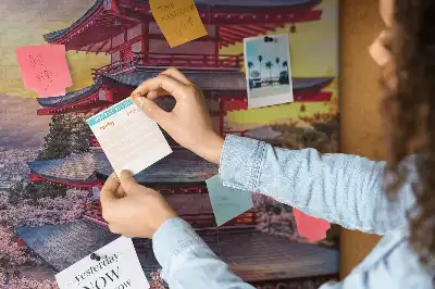 Japán építészet mintás fali parafa üzenőtábla
