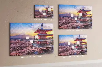 Japán építészet mintás fali parafa üzenőtábla