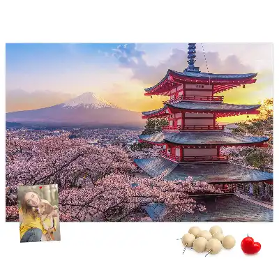 Japán építészet mintás fali parafa üzenőtábla