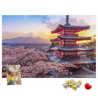 Japán építészet mintás fali parafa üzenőtábla