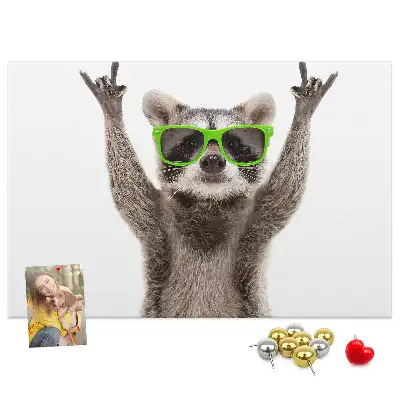 Parafa üzenőtábla mosómedve mintával