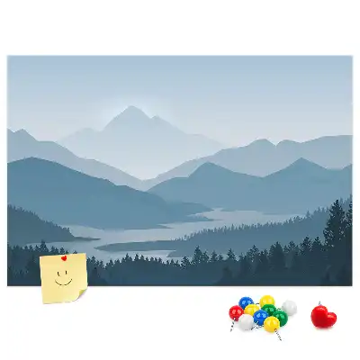 Hegylánc panoráma mintás fali parafa üzenőtábla