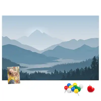 Hegylánc panoráma mintás fali parafa üzenőtábla