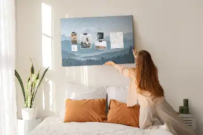 Hegylánc panoráma mintás fali parafa üzenőtábla