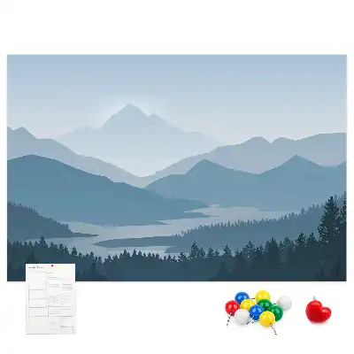 Hegylánc panoráma mintás fali parafa üzenőtábla