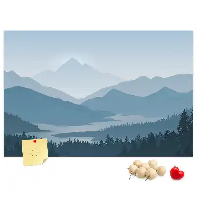 Hegylánc panoráma mintás fali parafa üzenőtábla