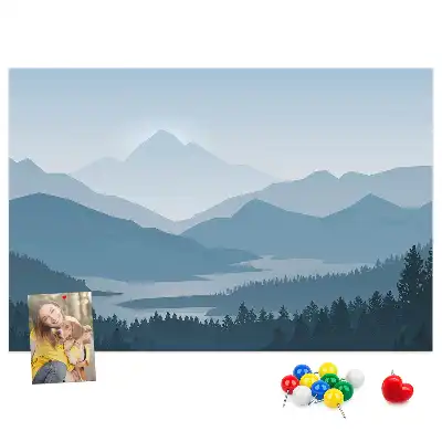 Hegylánc panoráma mintás fali parafa üzenőtábla