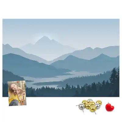 Hegylánc panoráma mintás fali parafa üzenőtábla